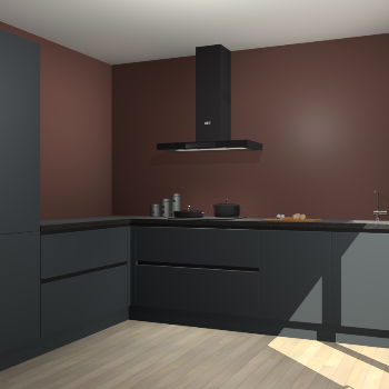 Onyxgrijze greeploze keuken Antibes 60816