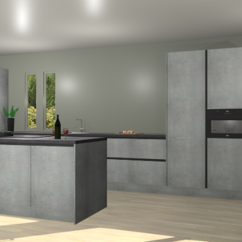 Beton parelgrijs greeploze keuken Krakor 79138