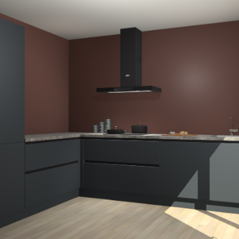 Onyxgrijze greeploze keuken Antibes 60829