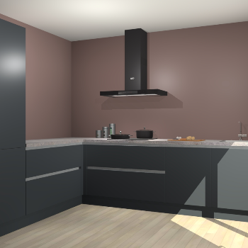 Onyxgrijze greeploze keuken Antibes 60884