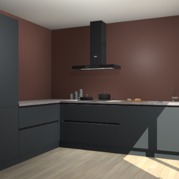 Onyxgrijze greeploze keuken Antibes 60887