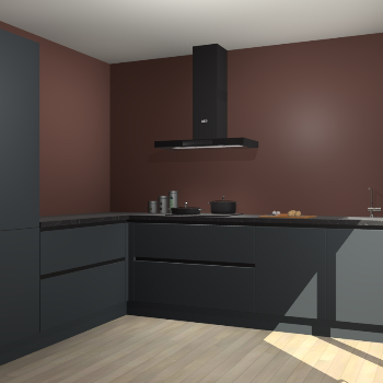 Onyxgrijze greeploze keuken Antibes 60903