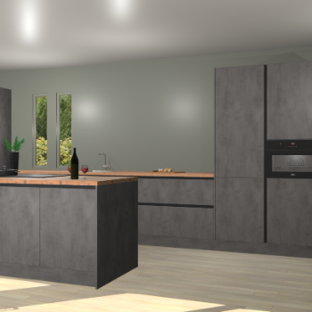Beton antraciet greeploze keuken Krakor 79191
