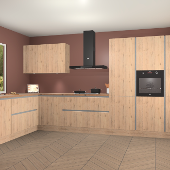 Madera Natuur greeploze keuken Debrecen 68587