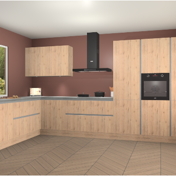 Madera Natuur greeploze keuken Debrecen 68830