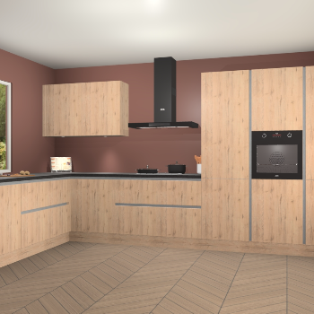 Madera Natuur greeploze keuken Debrecen 68836