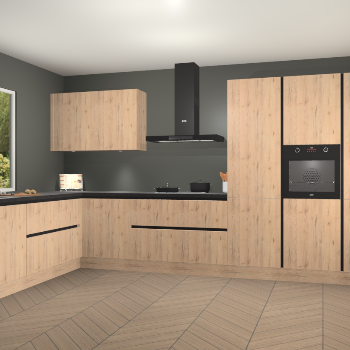 Madera Natuur greeploze keuken Debrecen 68839