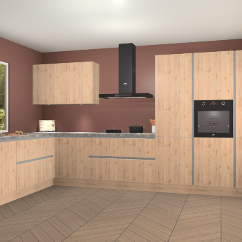 Madera Natuur greeploze keuken Debrecen 68842