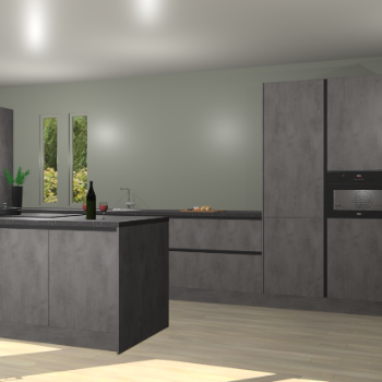 Beton antraciet greeploze keuken Krakor 79269