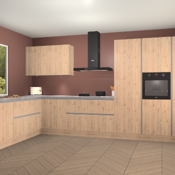 Madera Natuur greeploze keuken Debrecen 68848