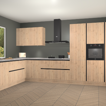 Madera Natuur greeploze keuken Debrecen 68854