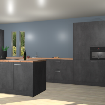 Beton zwarte keuken Krakor 79273