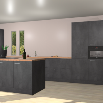 Beton zwarte keuken Krakor 79275