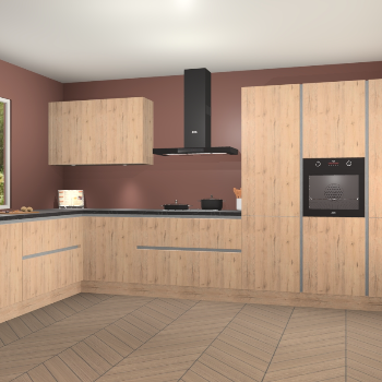 Madera Natuur greeploze keuken Debrecen 68860