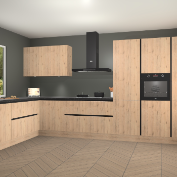 Madera Natuur greeploze keuken Debrecen 68864