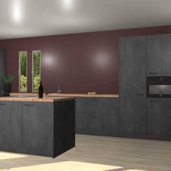 Beton zwarte keuken Krakor 79283