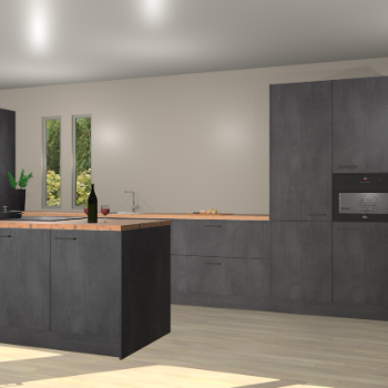 Beton zwarte keuken Krakor 79286