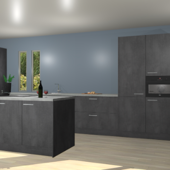 Beton zwarte keuken Krakor 79288