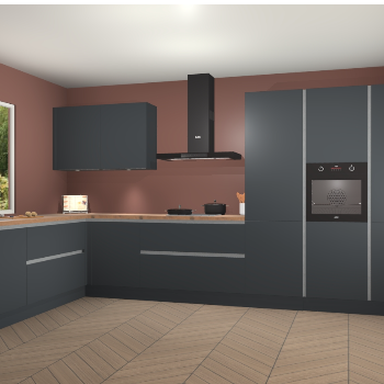 Onyxgrijze greeploze keuken Debrecen 68532