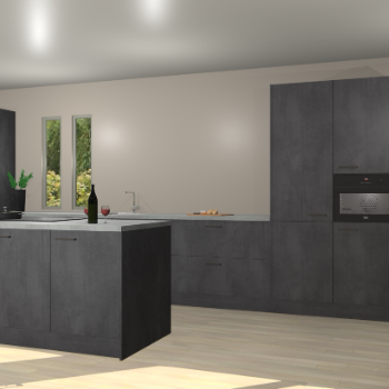 Beton zwarte keuken Krakor 79292