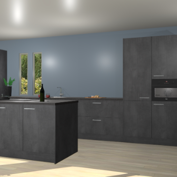 Beton zwarte keuken Krakor 79318