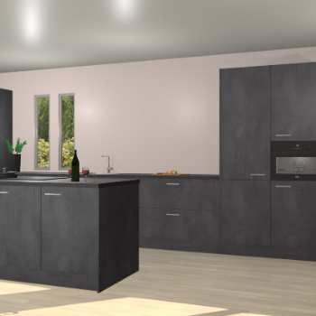 Beton zwarte keuken Krakor 79320