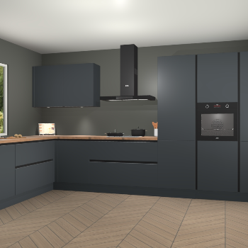 Onyxgrijze greeploze keuken Debrecen 68535