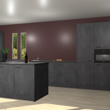 Beton zwarte keuken Krakor 79325