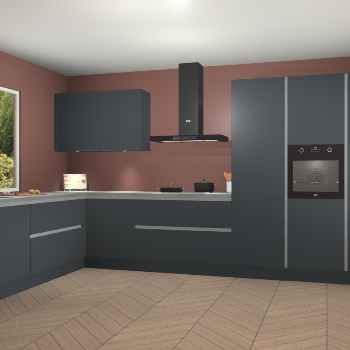 Onyxgrijze greeploze keuken Debrecen 68599