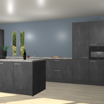 Beton zwarte keuken Krakor 79390