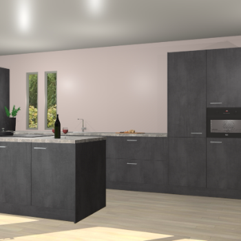 Beton zwarte keuken Krakor 79391