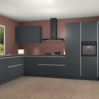 Onyxgrijze greeploze keuken Debrecen 68605