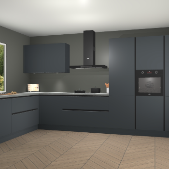 Onyxgrijze greeploze keuken Debrecen 68602