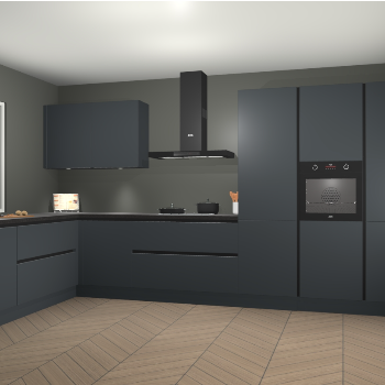 Onyxgrijze greeploze keuken Debrecen 68608