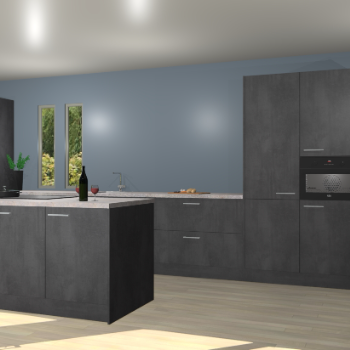 Beton zwarte keuken Krakor 79396