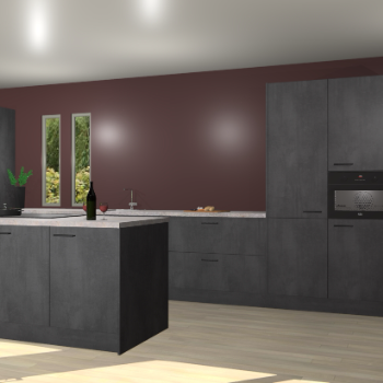 Beton zwarte keuken Krakor 79399