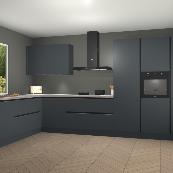 Onyxgrijze greeploze keuken Debrecen 68620