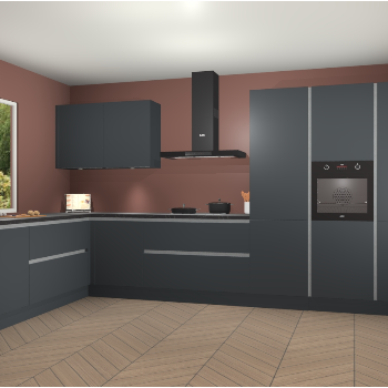 Onyxgrijze greeploze keuken Debrecen 68623