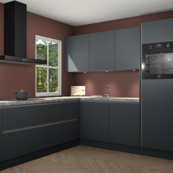 Onyxgrijze greeploze keuken Leeds 83746