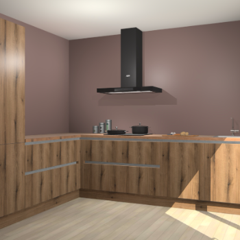 Goud Eiken greeploze keuken Antibes 61460