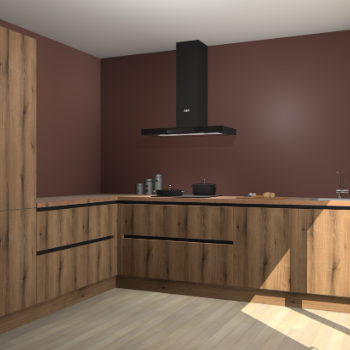 Goud Eiken greeploze keuken Antibes 61463