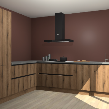 Goud Eiken greeploze keuken Antibes 61493