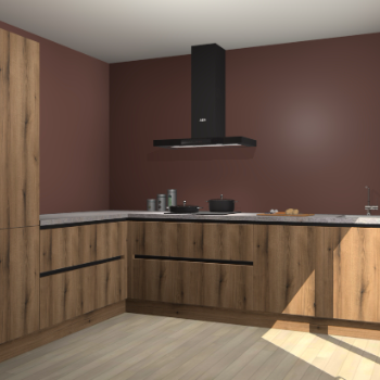 Goud Eiken greeploze keuken Antibes 61511