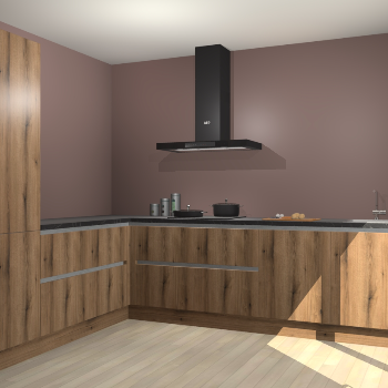 Goud Eiken greeploze keuken Antibes 61514