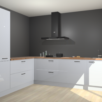 Sneeuwwitte hoogglans keuken Antibes 62983