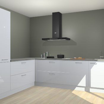 Sneeuwwitte hoogglans keuken Antibes 62992