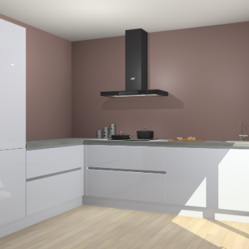 Sneeuwwitte hoogglans greeploze keuken Antibes 62994