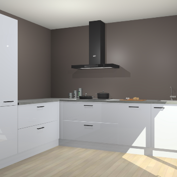 Sneeuwwitte hoogglans keuken Antibes 62995