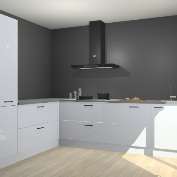 Sneeuwwitte hoogglans keuken Antibes 62996