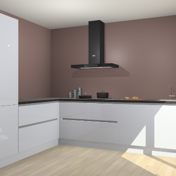 Sneeuwwitte hoogglans greeploze keuken Antibes 63000